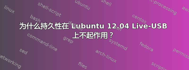 为什么持久性在 Lubuntu 12.04 Live-USB 上不起作用？