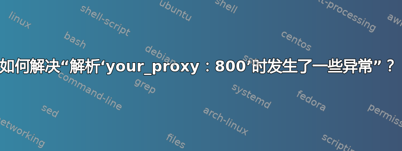 如何解决“解析‘your_proxy：800’时发生了一些异常”？