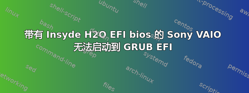 带有 Insyde H2O EFI bios 的 Sony VAIO 无法启动到 GRUB EFI