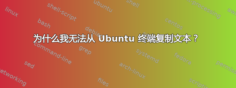 为什么我无法从 Ubuntu 终端复制文本？