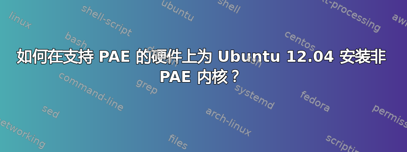 如何在支持 PAE 的硬件上为 Ubuntu 12.04 安装非 PAE 内核？