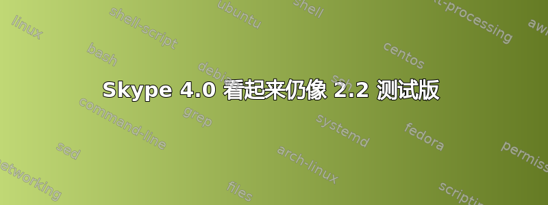 Skype 4.0 看起来仍像 2.2 测试版