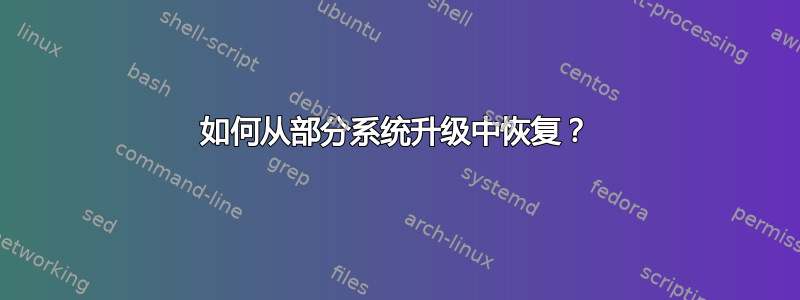 如何从部分系统升级中恢复？