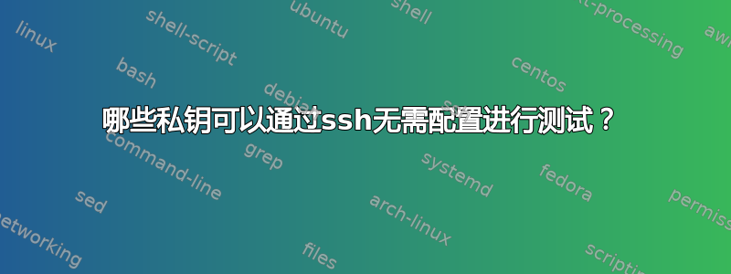 哪些私钥可以通过ssh无需配置进行测试？