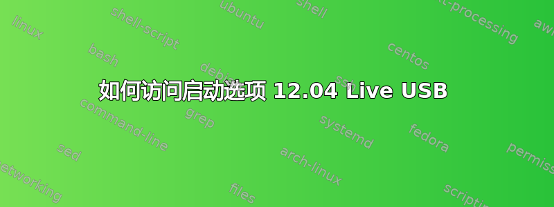 如何访问启动选项 12.04 Live USB