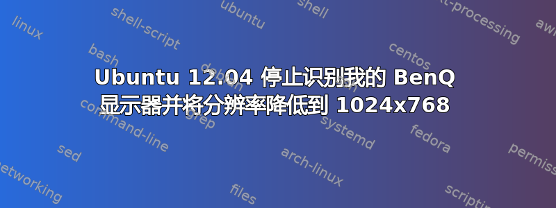 Ubuntu 12.04 停止识别我的 BenQ 显示器并将分辨率降低到 1024x768