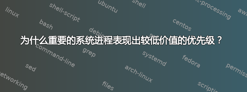 为什么重要的系统进程表现出较低价值的优先级？