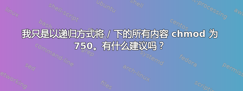 我只是以递归方式将 / 下的所有内容 chmod 为 750。有什么建议吗？