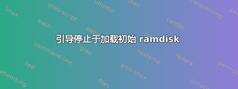 引导停止于加载初始 ramdisk