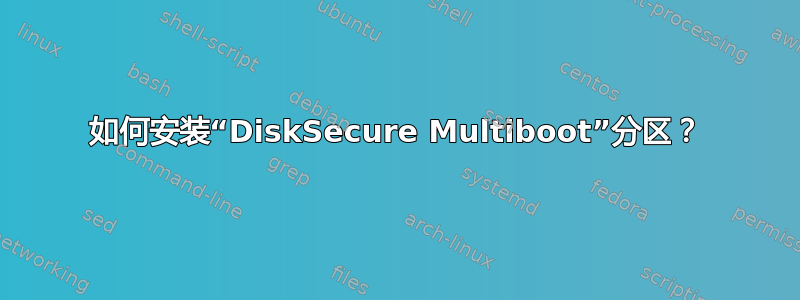 如何安装“DiskSecure Multiboot”分区？