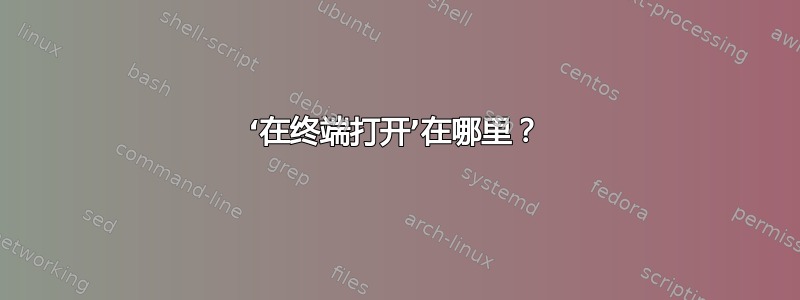 ‘在终端打开’在哪里？