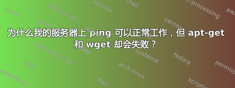 为什么我的服务器上 ping 可以正常工作，但 apt-get 和 wget 却会失败？