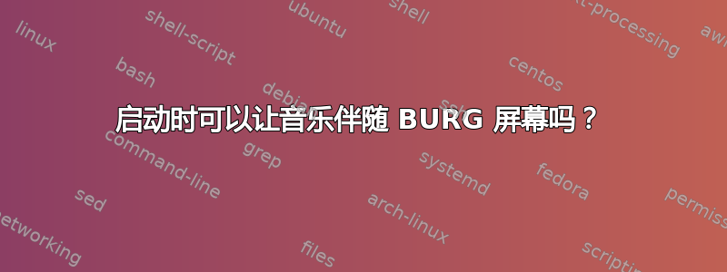 启动时可以让音乐伴随 BURG 屏幕吗？