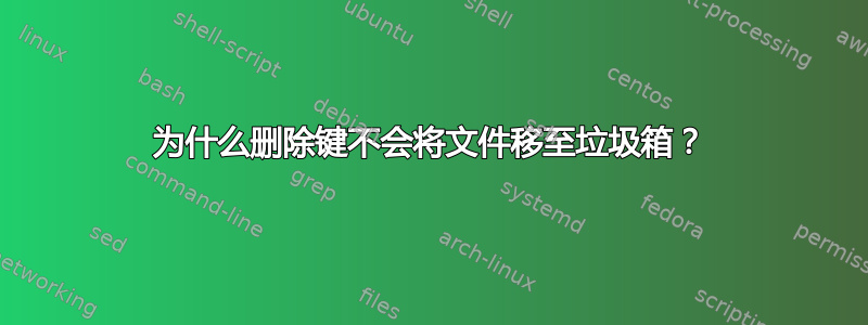 为什么删除键不会将文件移至垃圾箱？