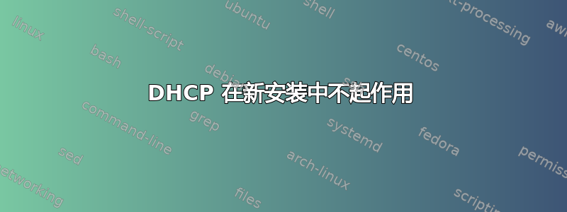 DHCP 在新安装中不起作用