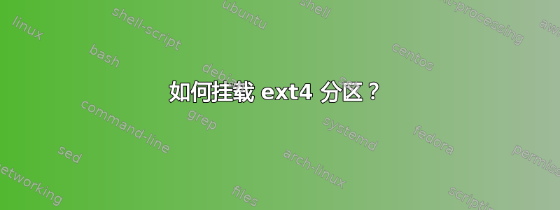 如何挂载 ext4 分区？