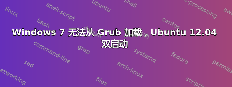 Windows 7 无法从 Grub 加载，Ubuntu 12.04 双启动