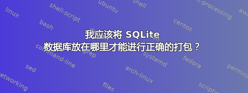 我应该将 SQLite 数据库放在哪里才能进行正确的打包？