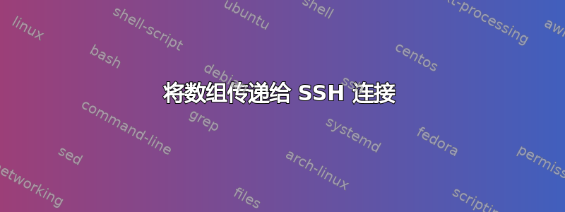 将数组传递给 SSH 连接