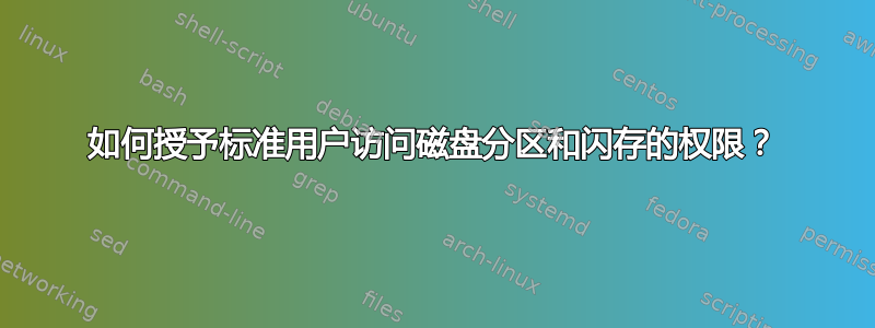 如何授予标准用户访问磁盘分区和闪存的权限？