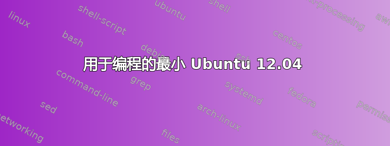 用于编程的最小 Ubuntu 12.04