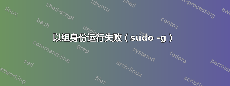 以组身份运行失败（sudo -g）