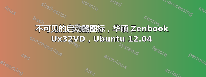 不可见的启动器图标，华硕 Zenbook Ux32VD，Ubuntu 12.04