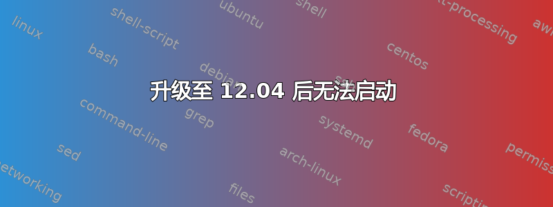 升级至 12.04 后无法启动