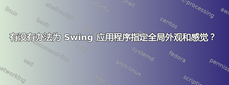 有没有办法为 Swing 应用程序指定全局外观和感觉？