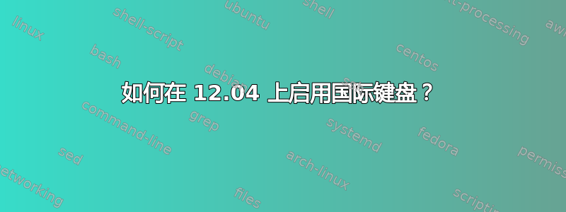 如何在 12.04 上启用国际键盘？