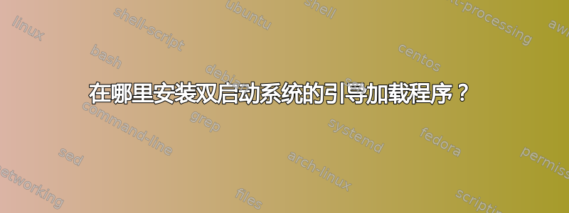 在哪里安装双启动系统的引导加载程序？