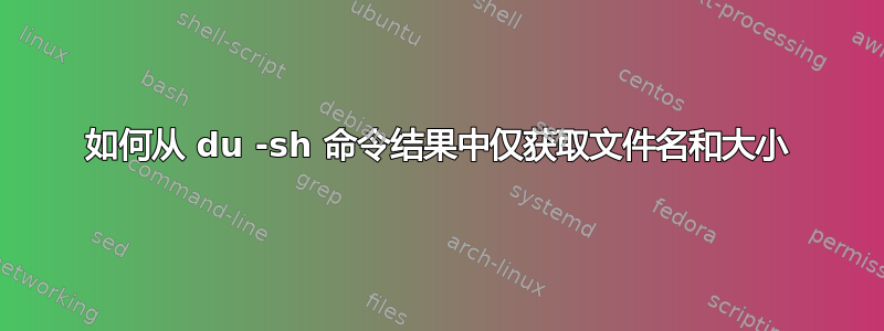 如何从 du -sh 命令结果中仅获取文件名和大小