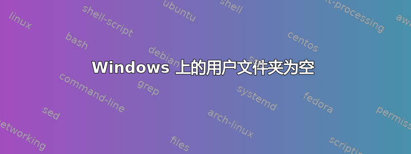 Windows 上的用户文件夹为空