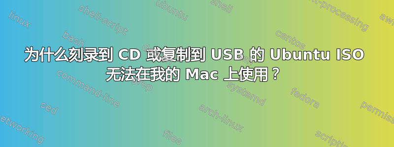 为什么刻录到 CD 或复制到 USB 的 Ubuntu ISO 无法在我的 Mac 上使用？