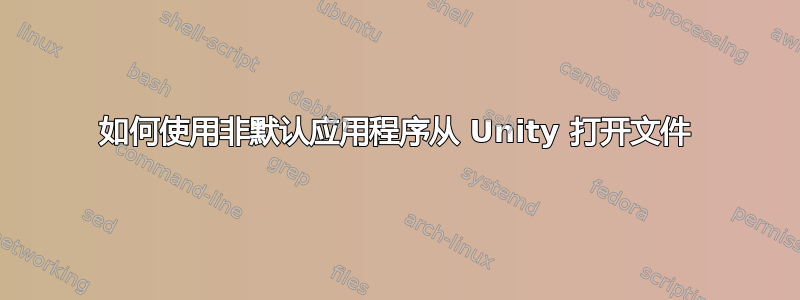 如何使用非默认应用程序从 Unity 打开文件