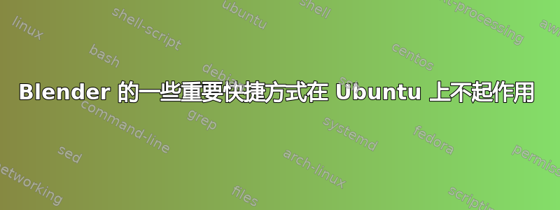 Blender 的一些重要快捷方式在 Ubuntu 上不起作用