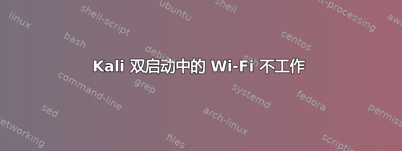 Kali 双启动中的 Wi-Fi 不工作