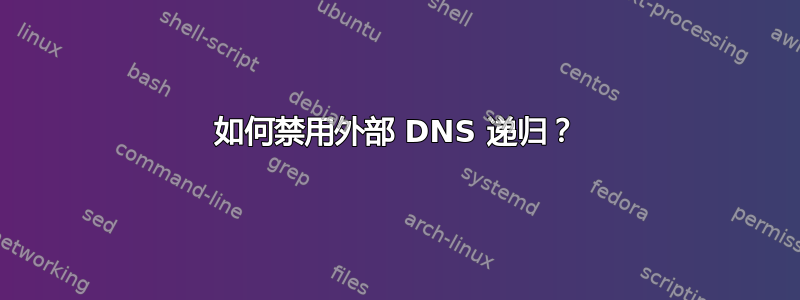 如何禁用外部 DNS 递归？