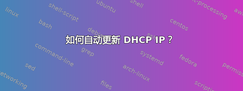 如何自动更新 DHCP IP？