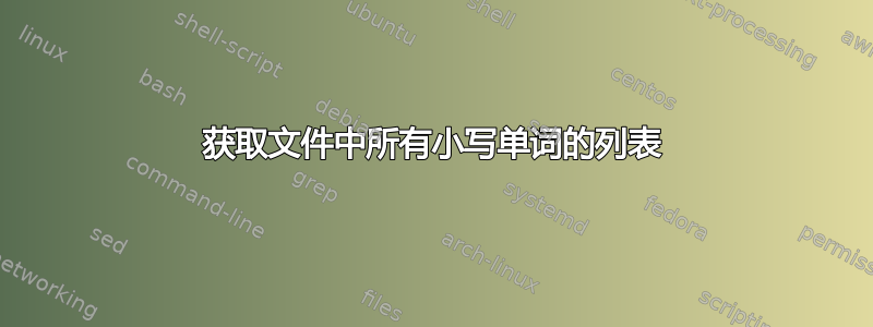 获取文件中所有小写单词的列表