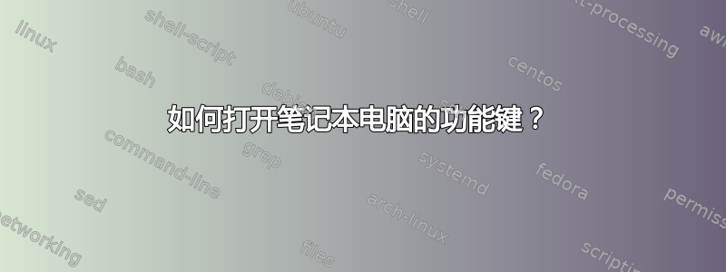 如何打开笔记本电脑的功能键？