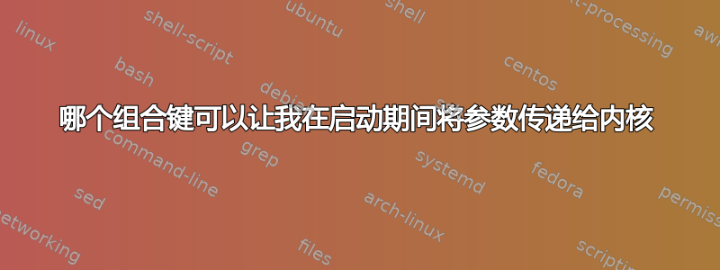 哪个组合键可以让我在启动期间将参数传递给内核