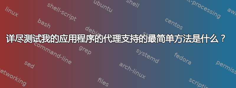 详尽测试我的应用程序的代理支持的最简单方法是什么？