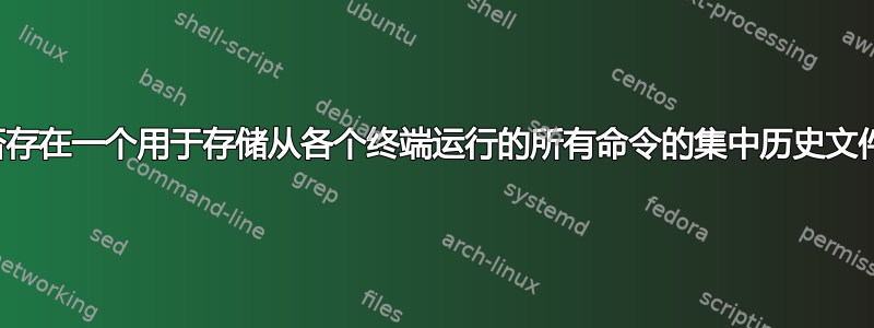 是否存在一个用于存储从各个终端运行的所有命令的集中历史文件？