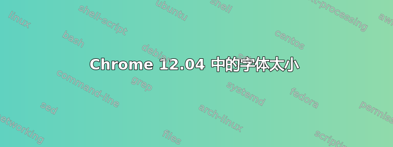 Chrome 12.04 中的字体太小