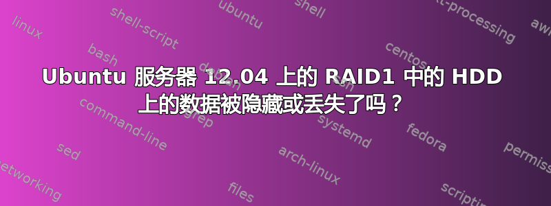 Ubuntu 服务器 12.04 上的 RAID1 中的 HDD 上的数据被隐藏或丢失了吗？