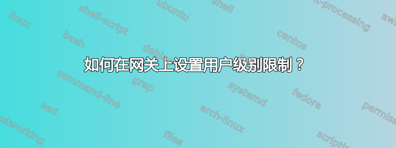 如何在网关上设置用户级别限制？