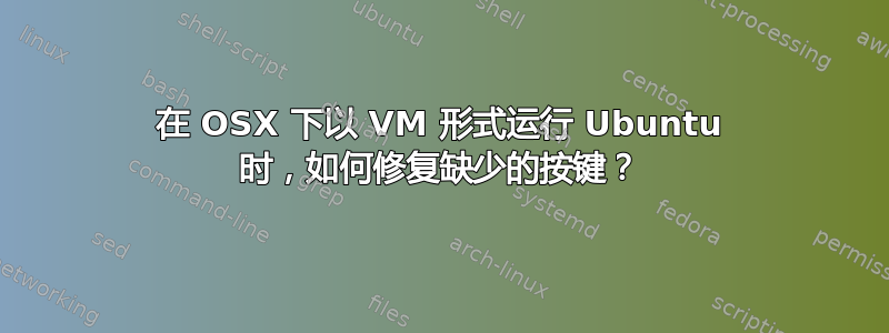 在 OSX 下以 VM 形式运行 Ubuntu 时，如何修复缺少的按键？