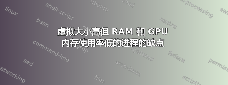 虚拟大小高但 RAM 和 GPU 内存使用率低的进程的缺点