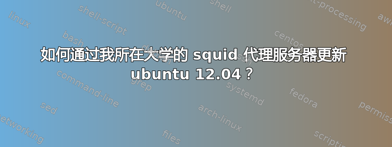 如何通过我所在大学的 squid 代理服务器更新 ubuntu 12.04？